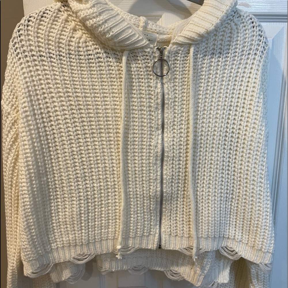 cream hoodie sweater
